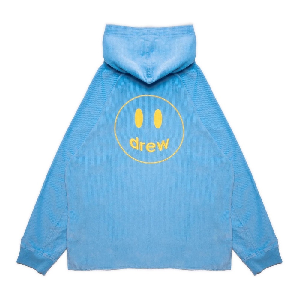 NWT Drew House Corduroy Hoodie - Pacific Blue